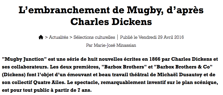 L’embranchement de Mugby d’après Charles Dickens Lea.fr