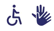 Logo accessibilité des représentations de certains regardent les étoiles au public sourd et handicapé